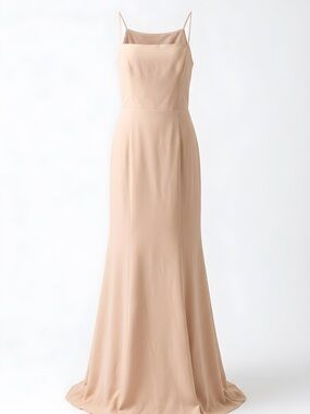 Amsale Soft Fawn Crepe Strapless Slip Gown